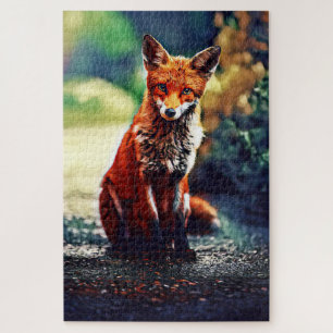 Puzzle Red Fox Portrait dans son environnement naturel Pu