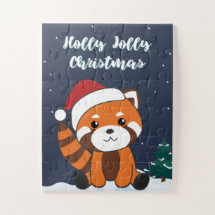 Puzzle Red Panda Christmas Snow Winter Animals Pandas Jig