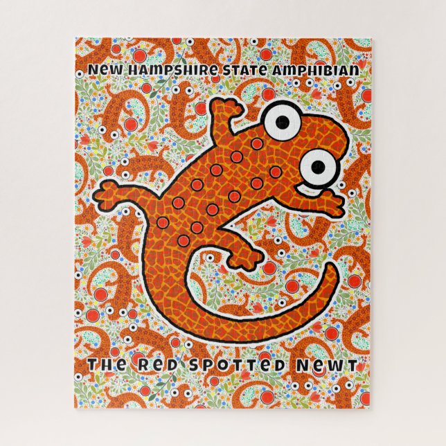 Puzzle Red Spott Newt - New Hampshire State Amphibian (Vertical)