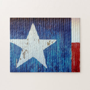 Puzzle Red White and Blue Rustic