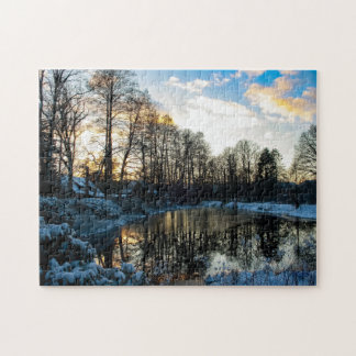 Puzzle "Reflejos de invierno en bispingen"