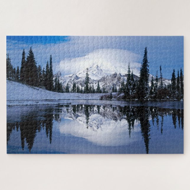 Puzzle Réflexions Sur Le Lac En Hiver (Horizontal)