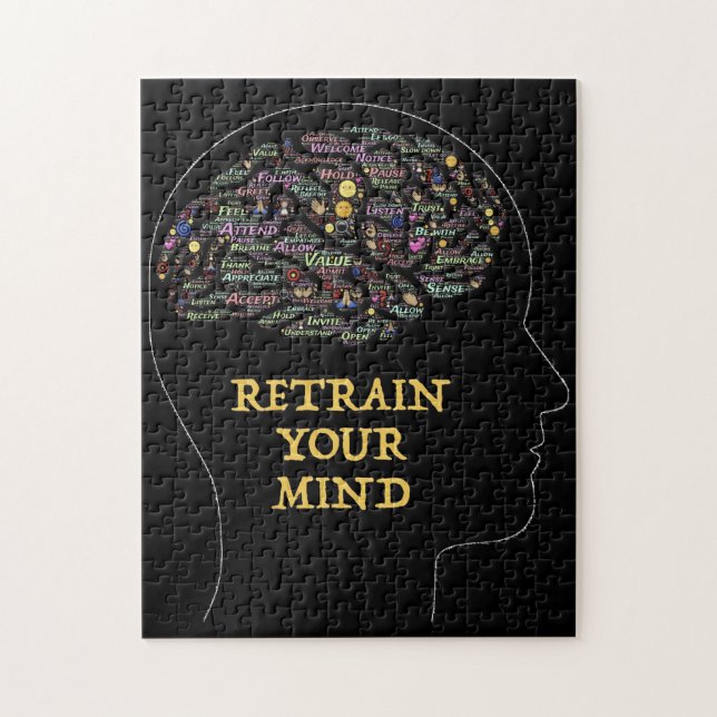 Puzzle Reformez votre esprit inspirant Word Art Design (Vertical)
