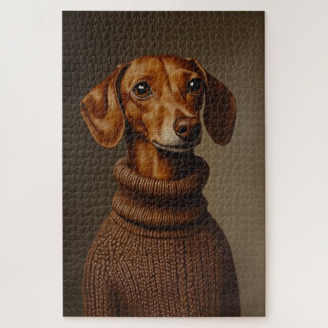 Puzzle Regal Dachshund dans un col roulé (Vertical)