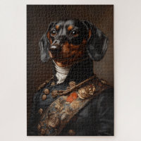 Regal Dachshund en uniforme militaire napoléonien