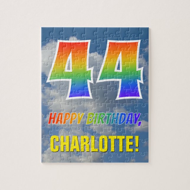 Puzzle Regard Arc-en-ciel "44" & "Joyeux Anniversaire", C (Vertical)