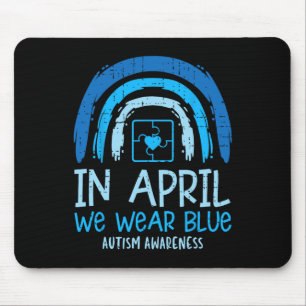 Puzzle Regenbogen im April tragen wir blauen Autis Mousepad