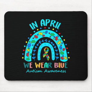 Puzzle Regenbogen im April tragen wir blauen Autis Mousepad