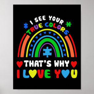 Puzzle Regenbogen im April tragen wir blauen Autis Poster