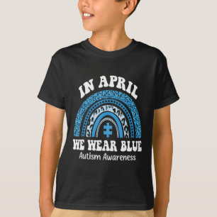 Puzzle Regenbogen im April tragen wir blauen Autis T-Shirt