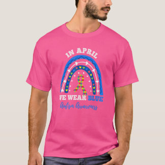 Puzzle Regenbogen im April tragen wir blauen Autis T-Shirt