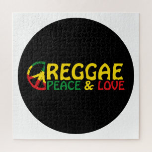 Puzzle Reggae art avec des mots positifs Paix et Amour