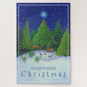 Puzzle Reindeer de Noël Animaux de forêt Nom de famille