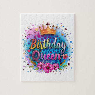 Puzzle Reine d'anniversaire léopard pastel