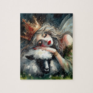 Puzzle Reine poilue endormie sur son animal de compagnie