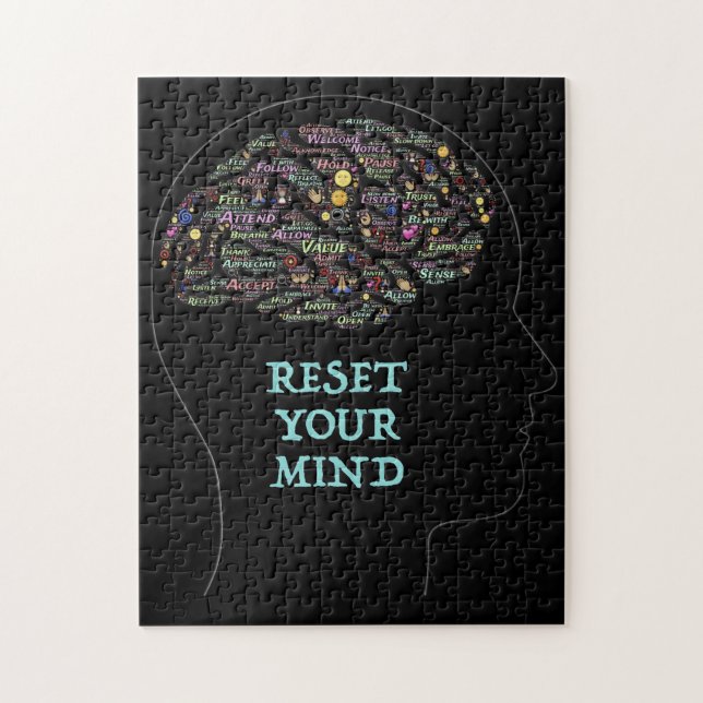 Puzzle Réinitialisez votre esprit Inspirational Word Art  (Vertical)