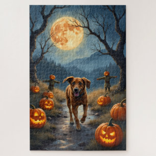 Puzzle Renard anglais de Halloween sous la lune Trail Art