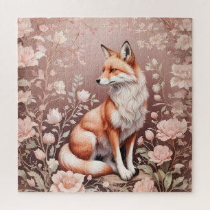 Puzzle Renard Avec Flore Rose Rêvé