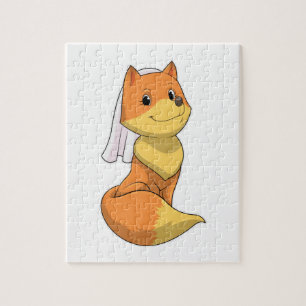 Puzzle Renard en mariée avec Voile