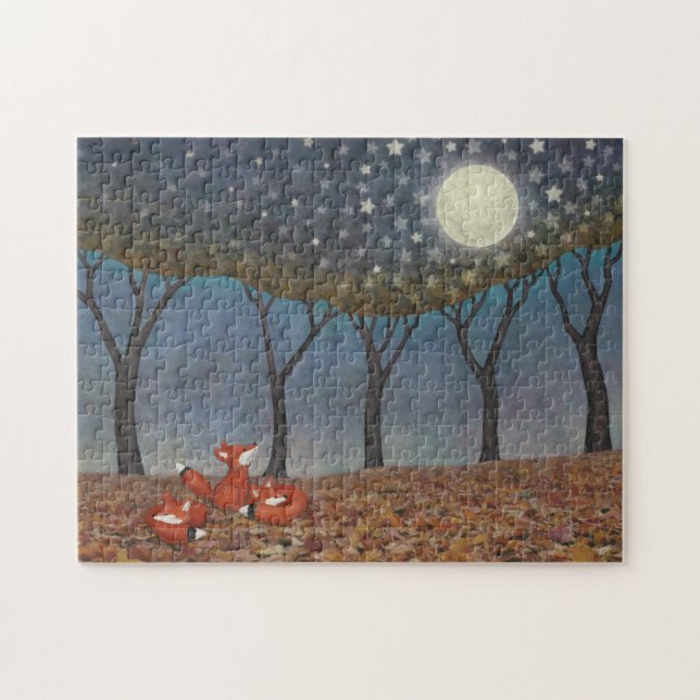 Puzzle renards endormis - illustration par Sarah Knight (Horizontal)