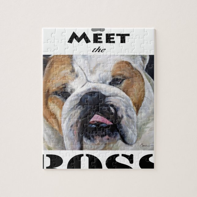Puzzle Rencontrez le cadeau animal d'art de bouledogue (Vertical)