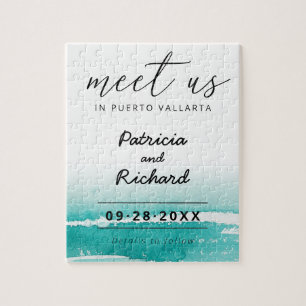 Puzzle Rencontrez-Nous À La Destination Mariage Teal Save