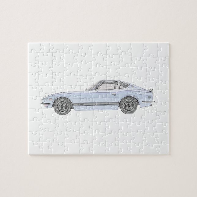 Puzzle Rendu de style crayon Blue Datsun 240Z (Horizontal)