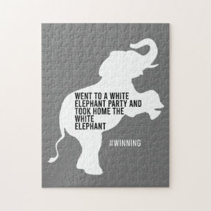 Puzzle Rentré chez lui l'éléphant blanc amusant