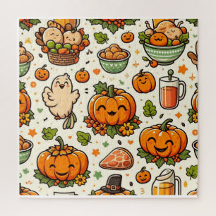 Puzzle repas de Thanksgiving en famille