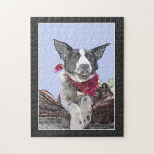 Puzzle Repose de la bordure Collie Heeler Mix Chien croqu