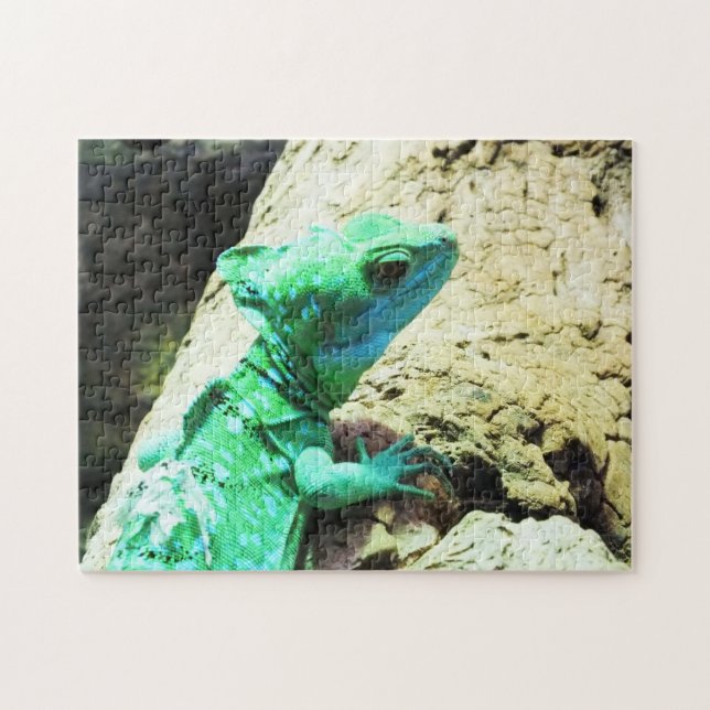 Puzzle Reptile de lézard de basilic vert (Horizontal)