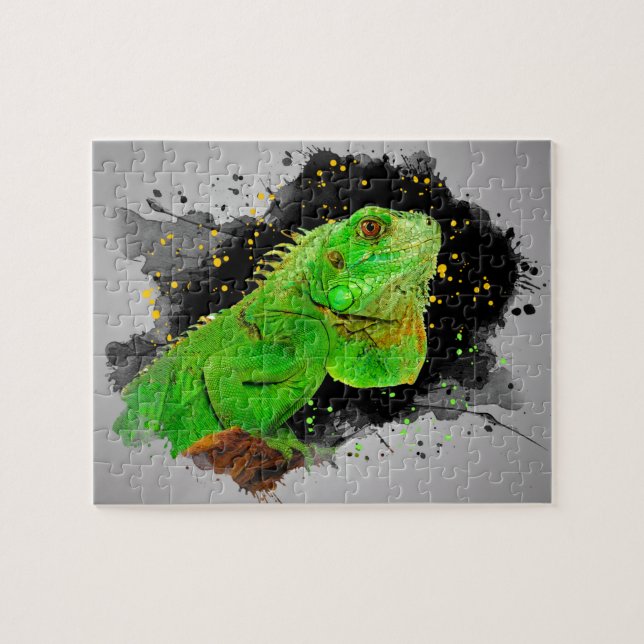 Puzzle Reptile Iguana Vert (Horizontal)
