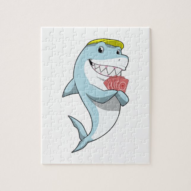 Puzzle Requin au Poker avec cartes de Poker (Vertical)