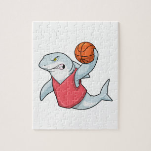 Puzzle Requin aux sports avec basket-ball