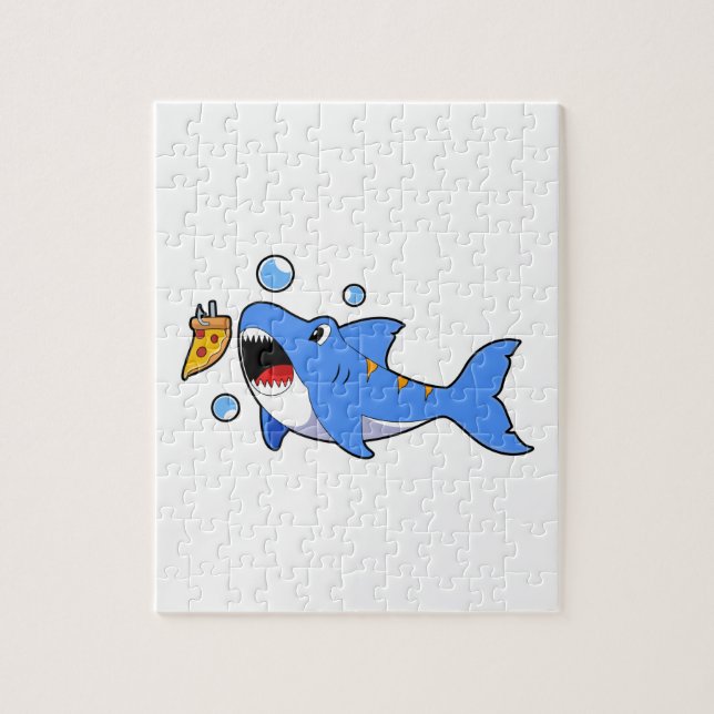 Puzzle Requin avec pizza comme appât (Vertical)
