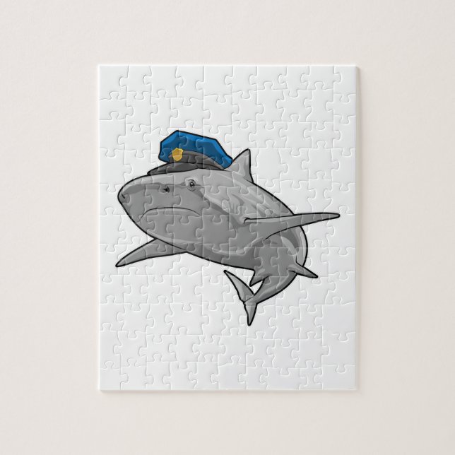 Puzzle Requin en tant que policier Police (Vertical)