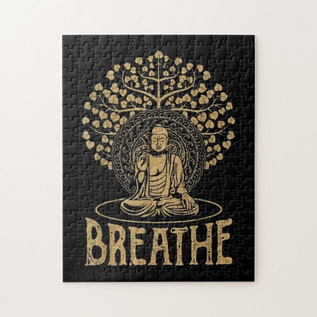 Puzzle Respire l'idée du Bouddha Yoga et méditation (Vertical)