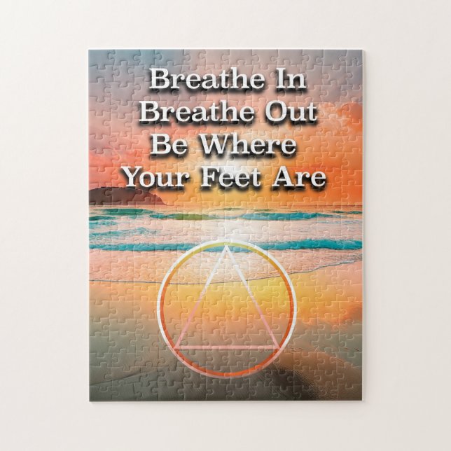 Puzzle Respirer dans Breathe Out Recovery Slogan Sunrise (Vertical)
