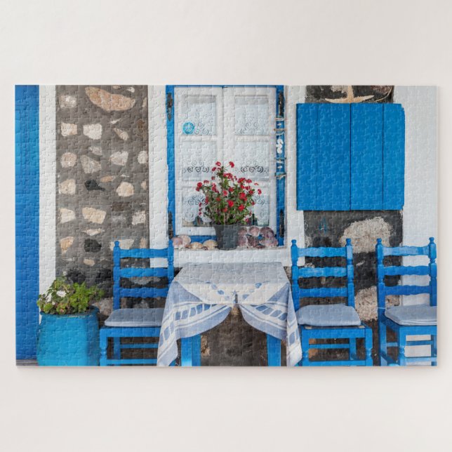 Puzzle Restaurant traditionnel Oia Santorini Grèce (Horizontal)