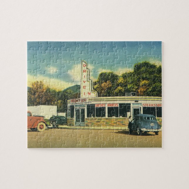 Puzzle Restaurant vintage, les années 50 Drive In Diner a (Horizontal)