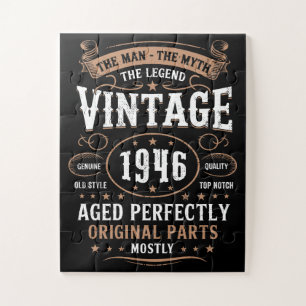 Puzzle Retro 1946 Anniversaire Homme Mythe Légende 80ème 