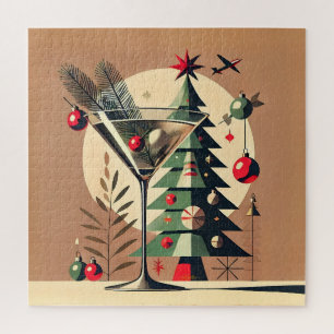 Puzzle Retro 50s Jet Set Noël Martini Arbre