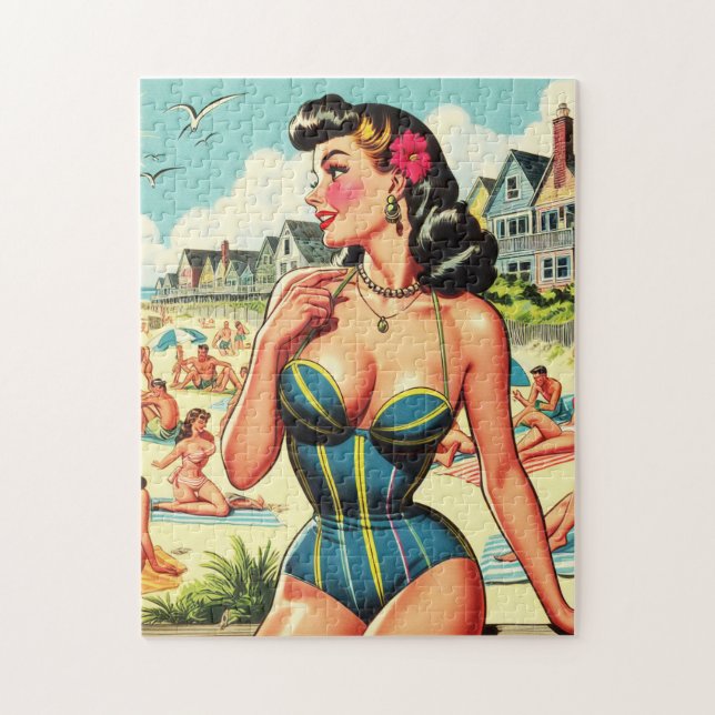 Puzzle Retro Classic Beach Pin Up (Vertical)