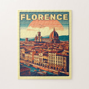 Puzzle Retro Florence, firenze italie cadeaux de voyage