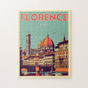 Puzzle Retro Florence, firenze italie cadeaux de voyage
