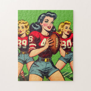 Puzzle Retro Football Girls Comics
