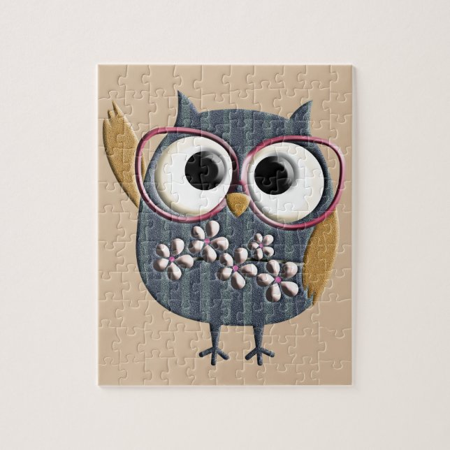 Puzzle Rétro hibou vintage (Vertical)