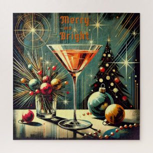 Puzzle Retro les années 50 Merry & Bright Christmas Marti