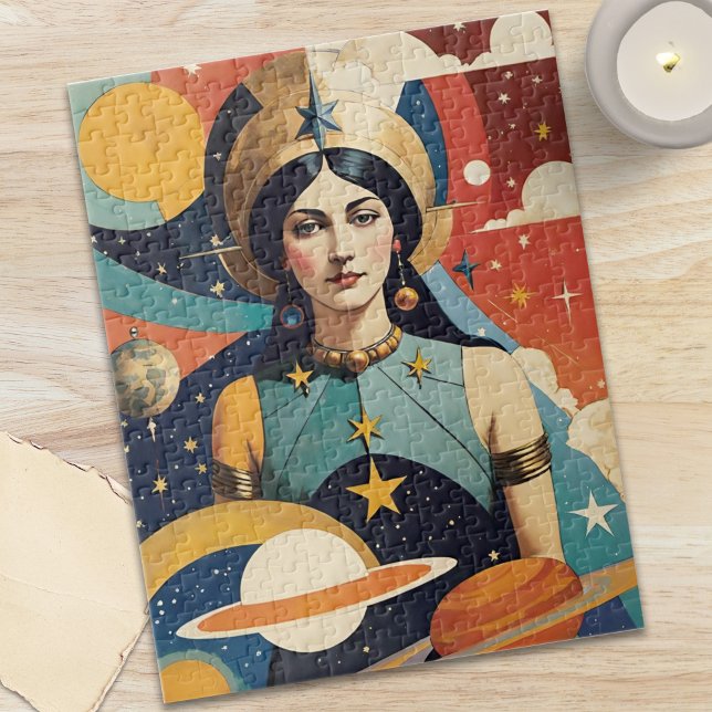 Puzzle Retro Mystical Celestial Star Goddess (Retro Mystical Celestial Star Goddess Jigsaw Puzzle by Puzzle•Pop Designs)