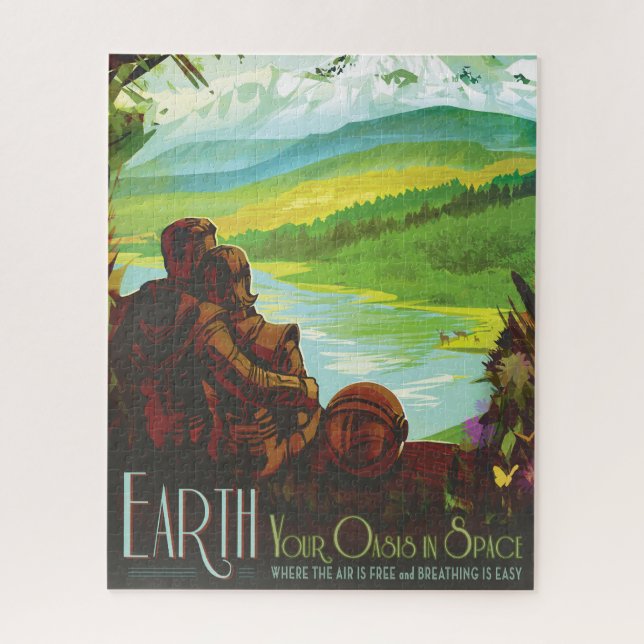 Puzzle Retro Space Travel Poster-Une mission de science d (Vertical)